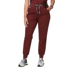 Figs Burgundy XXS Petite High Waisted Zamora Joggers